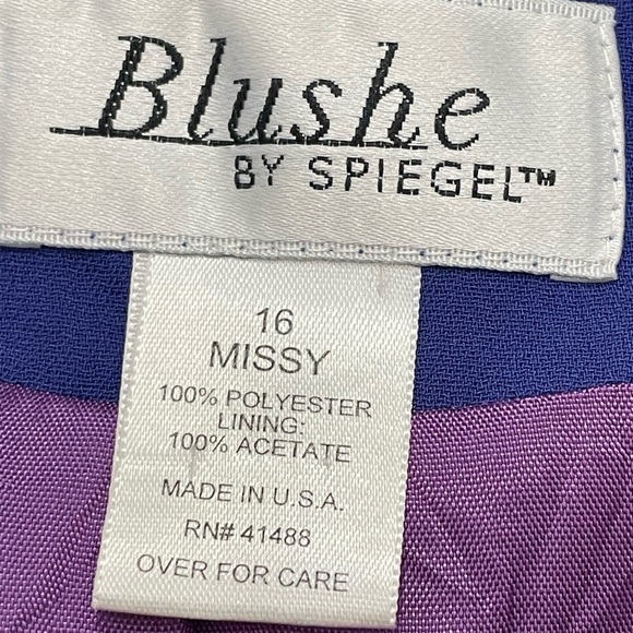 Blushe by Spiegel women’s Missy size 16one button lined purple trench/ over coat - Picture 4 of 7